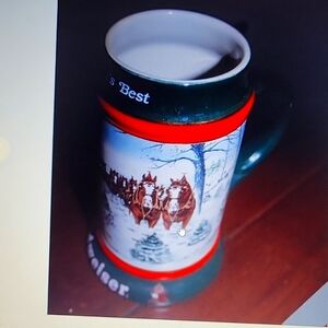 1991 Budweiser Holiday Clydesdale beer stein The Season 's Best ceramic NEW